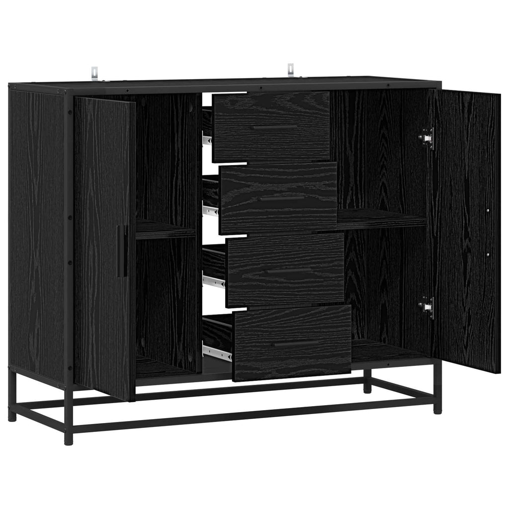 vidaXL Bufet Czarny dąb 92 x 35 x 76 cm Drewno inżynieryjne