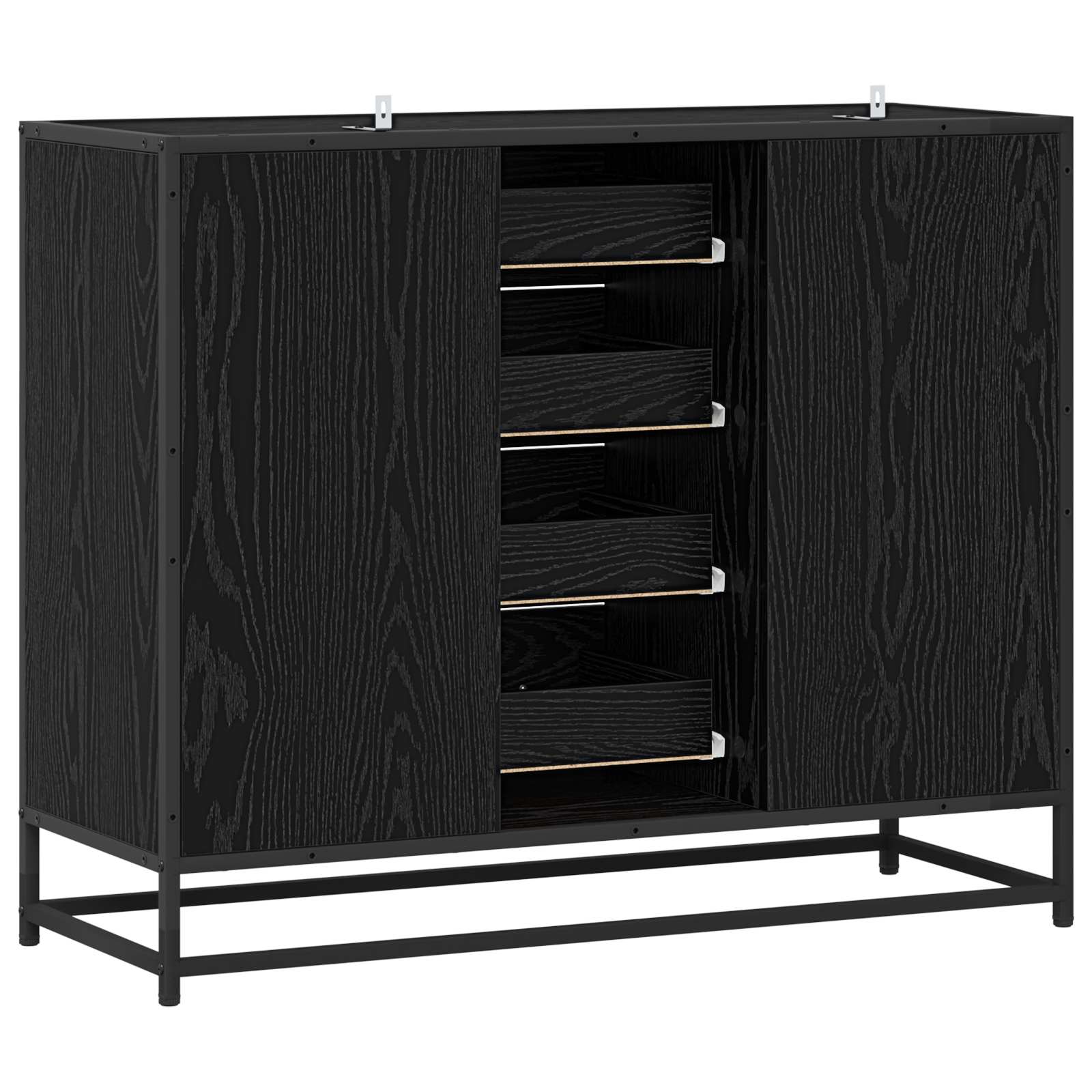 vidaXL Bufet Czarny dąb 92 x 35 x 76 cm Drewno inżynieryjne