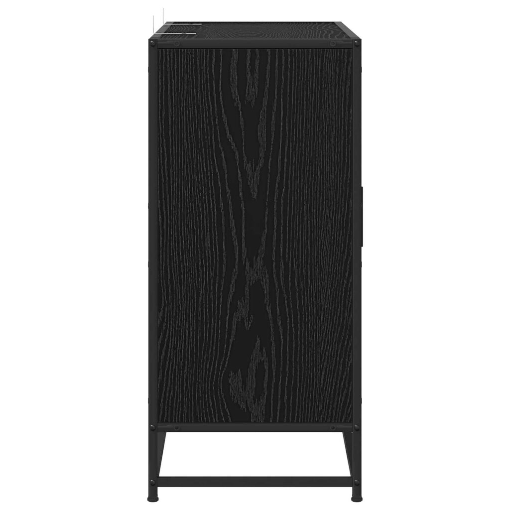 vidaXL Bufet Czarny dąb 92 x 35 x 76 cm Drewno inżynieryjne