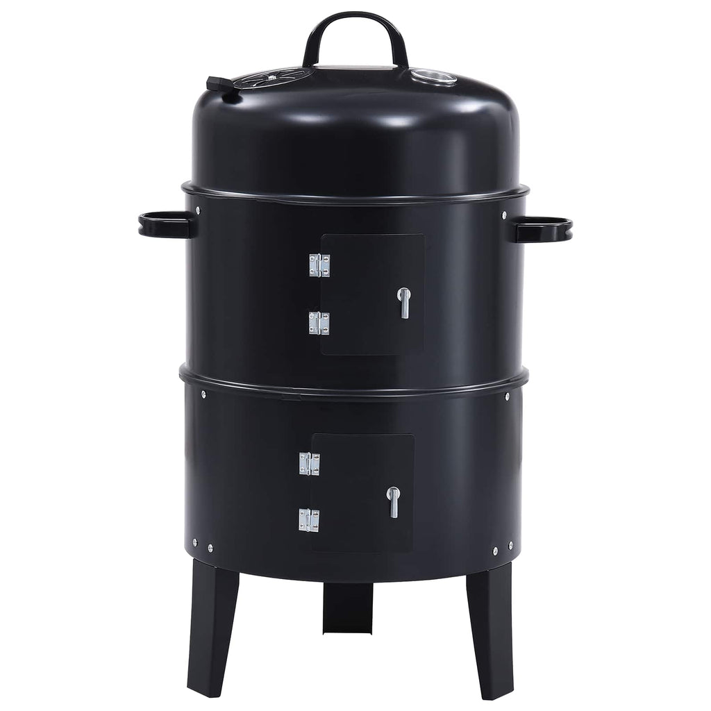 vidaXL Grill na świeżym powietrzu Ø 40 x 80 cm Stal Czarny