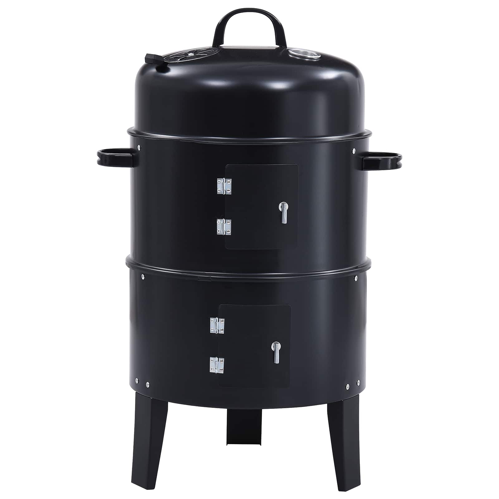 vidaXL Grill na świeżym powietrzu Ø 40 x 80 cm Stal Czarny
