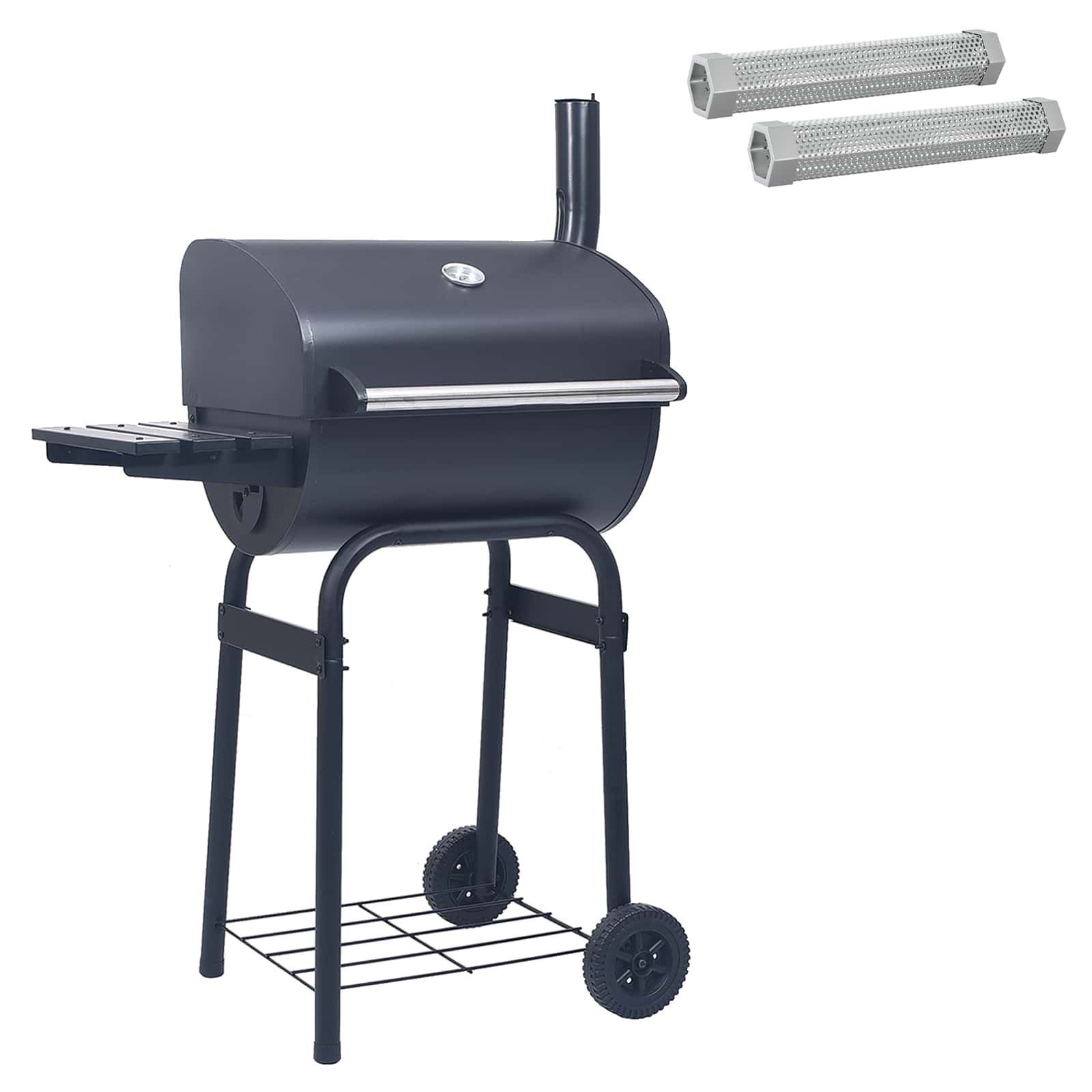 vidaXL Grill węglowy 75 x 48 x 120 cm srebrny