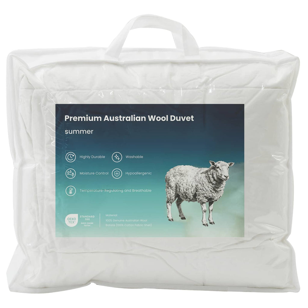 vidaXL Zestaw kołdry i poduszek 3 szt. 200x200 cm Lato 200 GSM Wełna