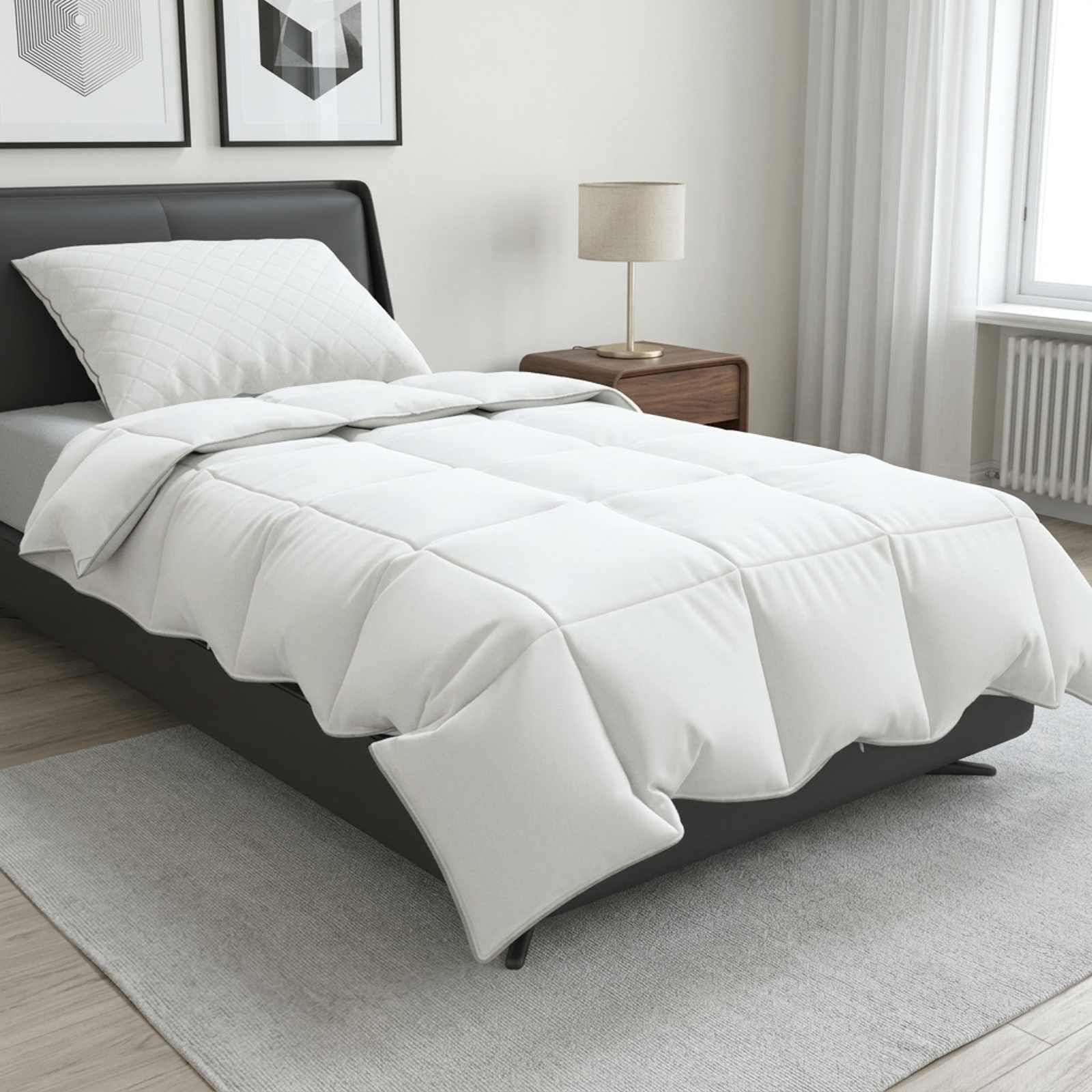 vidaXL Kołdra FULDA 155 x 200 cm Lato 100 GSM 90% puch gęsi Biały