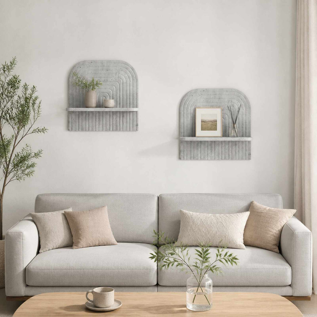 vidaXL Półka ścienna 2 szt. Betonowy szary 41 x 13,5 x 37,5 cm