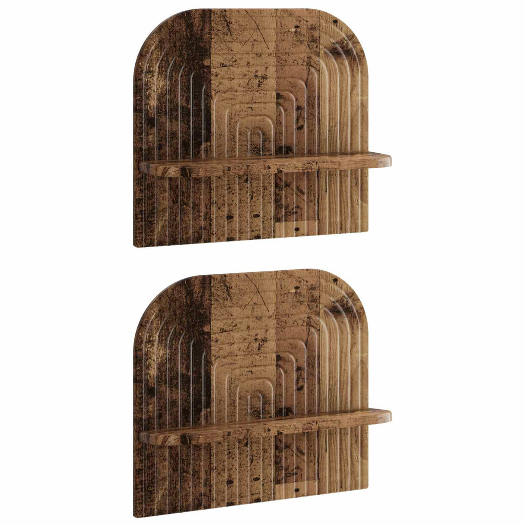 vidaXL Półka ścienna 2 szt. Stare drewno 41 x 13.5 x 37.5 cm