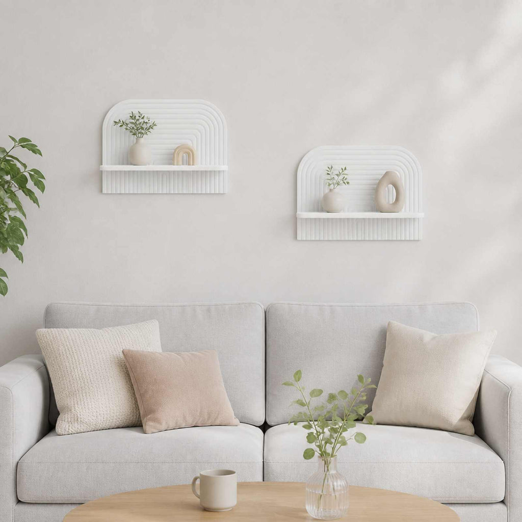 vidaXL Półka ścienna 2 szt. Biały 60 x 13.5 x 37.5 cm