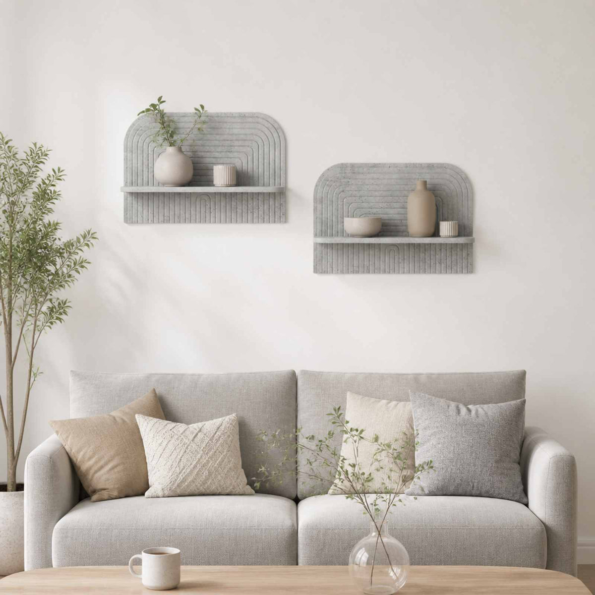 vidaXL Półka ścienna 2 szt. Betonowy szary 60 x 13,5 x 37,5 cm