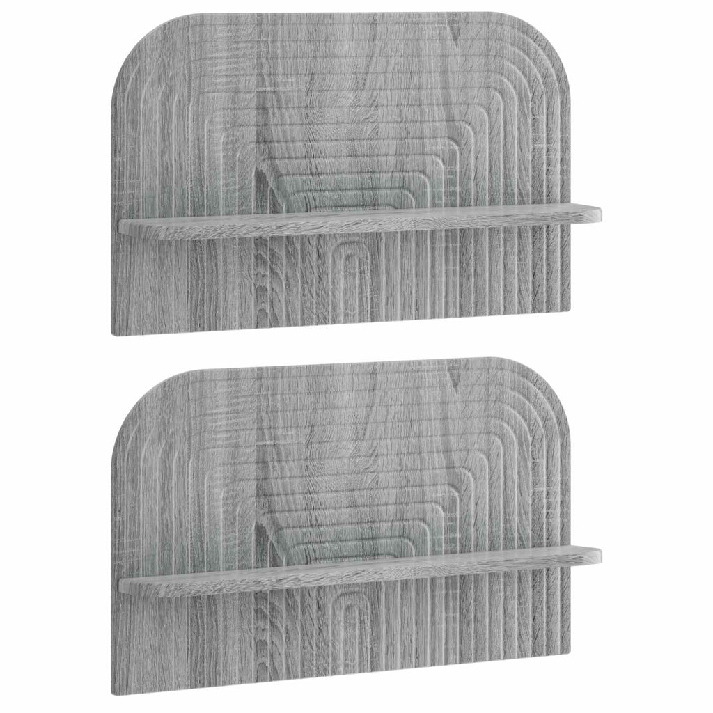 vidaXL Półka ścienna 2 szt. Szary Sonoma 60 x 13,5 x 37,5 cm