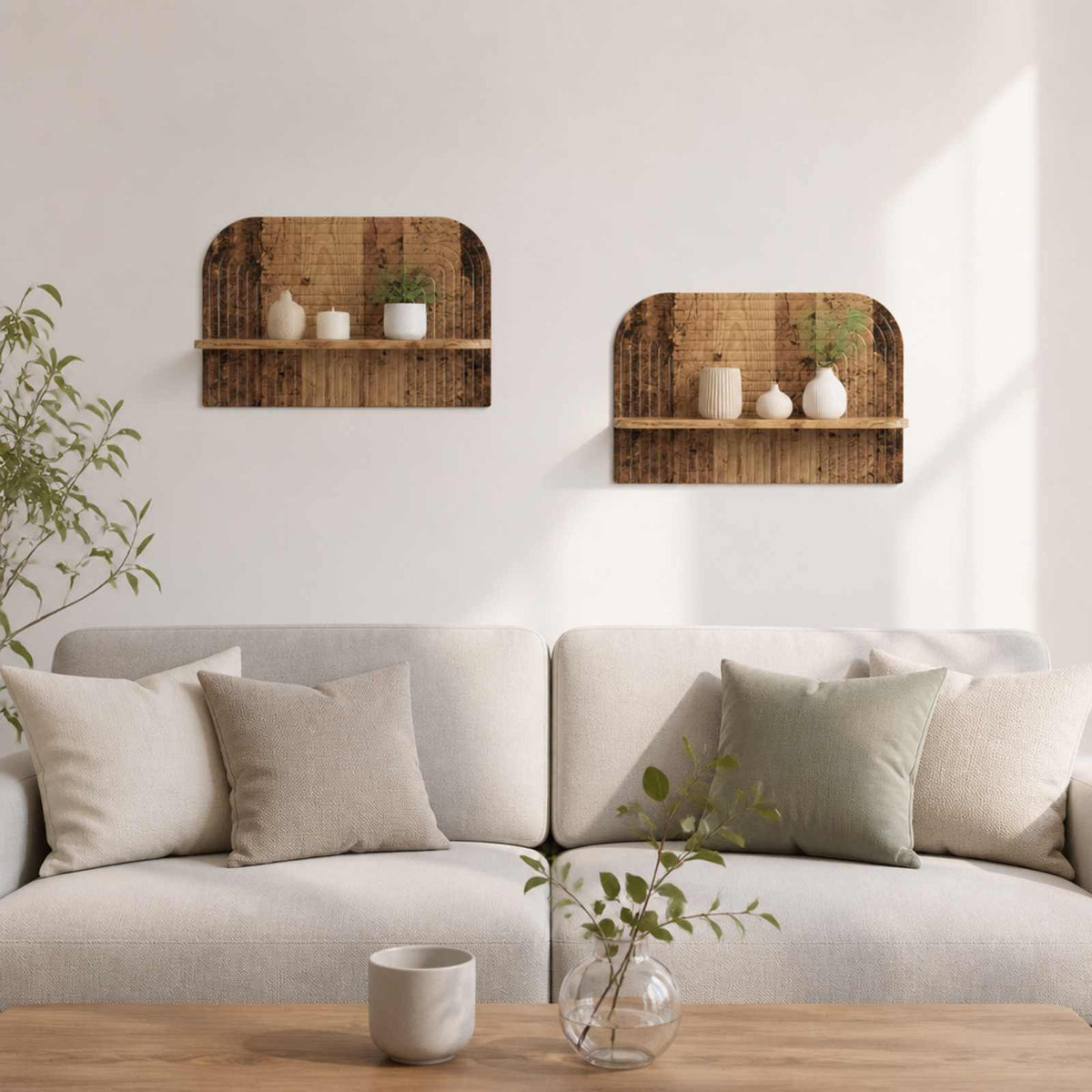 vidaXL Półka ścienna 2 szt. Stare drewno 60 x 13,5 x 37,5 cm