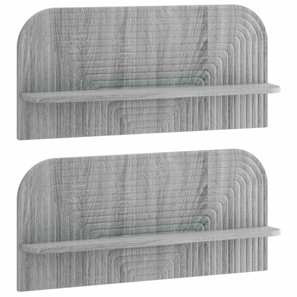 vidaXL Półka ścienna 2 szt. Szary Sonoma 80,5 x 13,5 x 37,5 cm