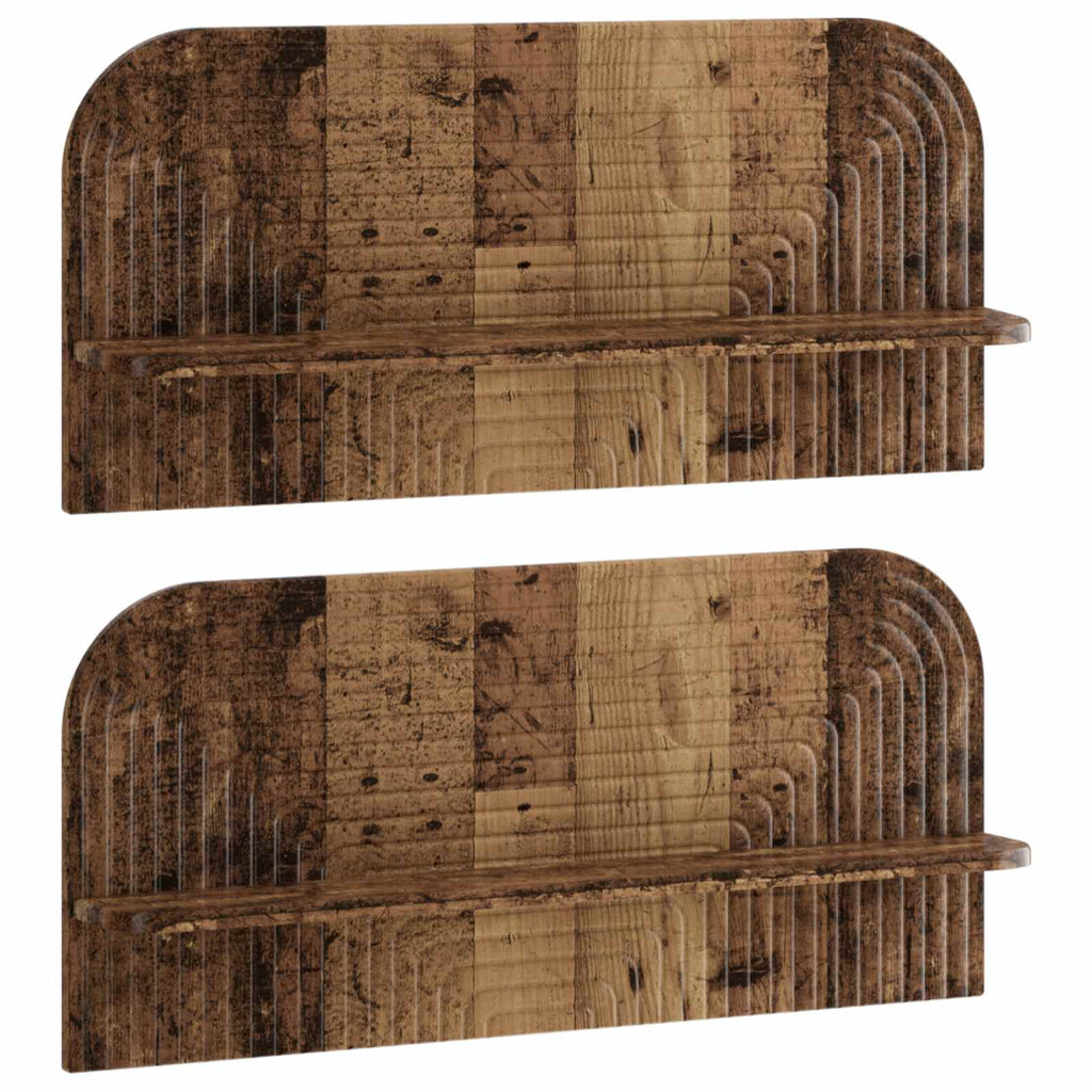 vidaXL Półka ścienna 2 szt. Stare drewno 80,5 x 13,5 x 37,5 cm