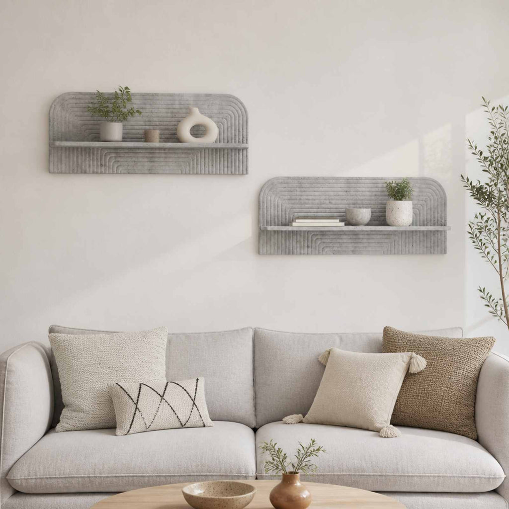 vidaXL Półka ścienna 2 szt. Betonowy szary 102 x 13,5 x 37,5 cm