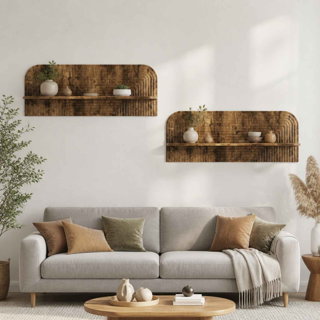 vidaXL Półka ścienna 2 szt. Dąb wędzony 102 x 13.5 x 37.5 cm