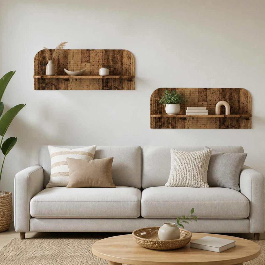 vidaXL Półka ścienna 2 szt. Stare drewno 102 x 13,5 x 37,5 cm