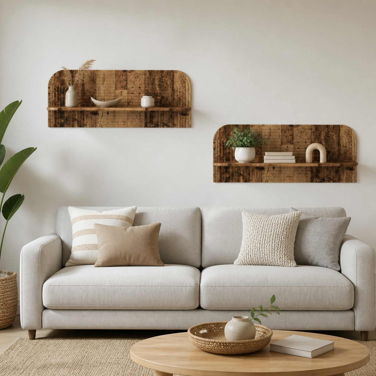 vidaXL Półka ścienna 2 szt. Stare drewno 102 x 13,5 x 37,5 cm