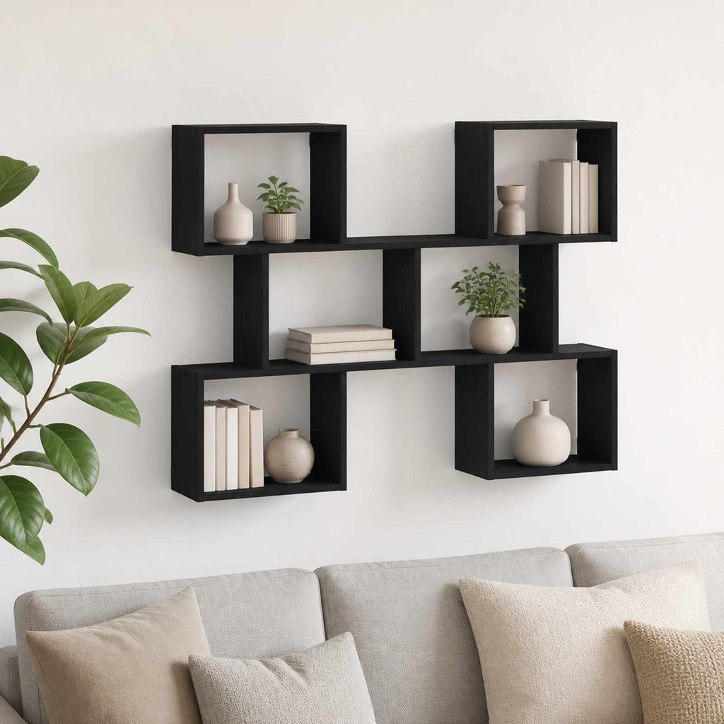vidaXL Półka ścienna Czarny 103 x 17 x 80 cm Drewno inżynieryjne