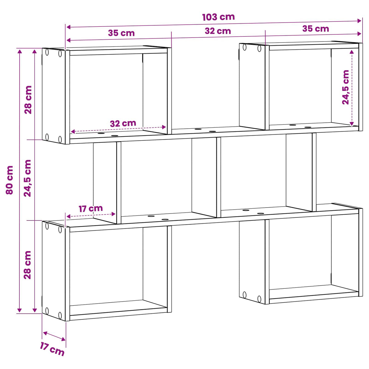 vidaXL Półka ścienna Dąb wędzony 103 x 17 x 80 cm Drewno inżynieryjne