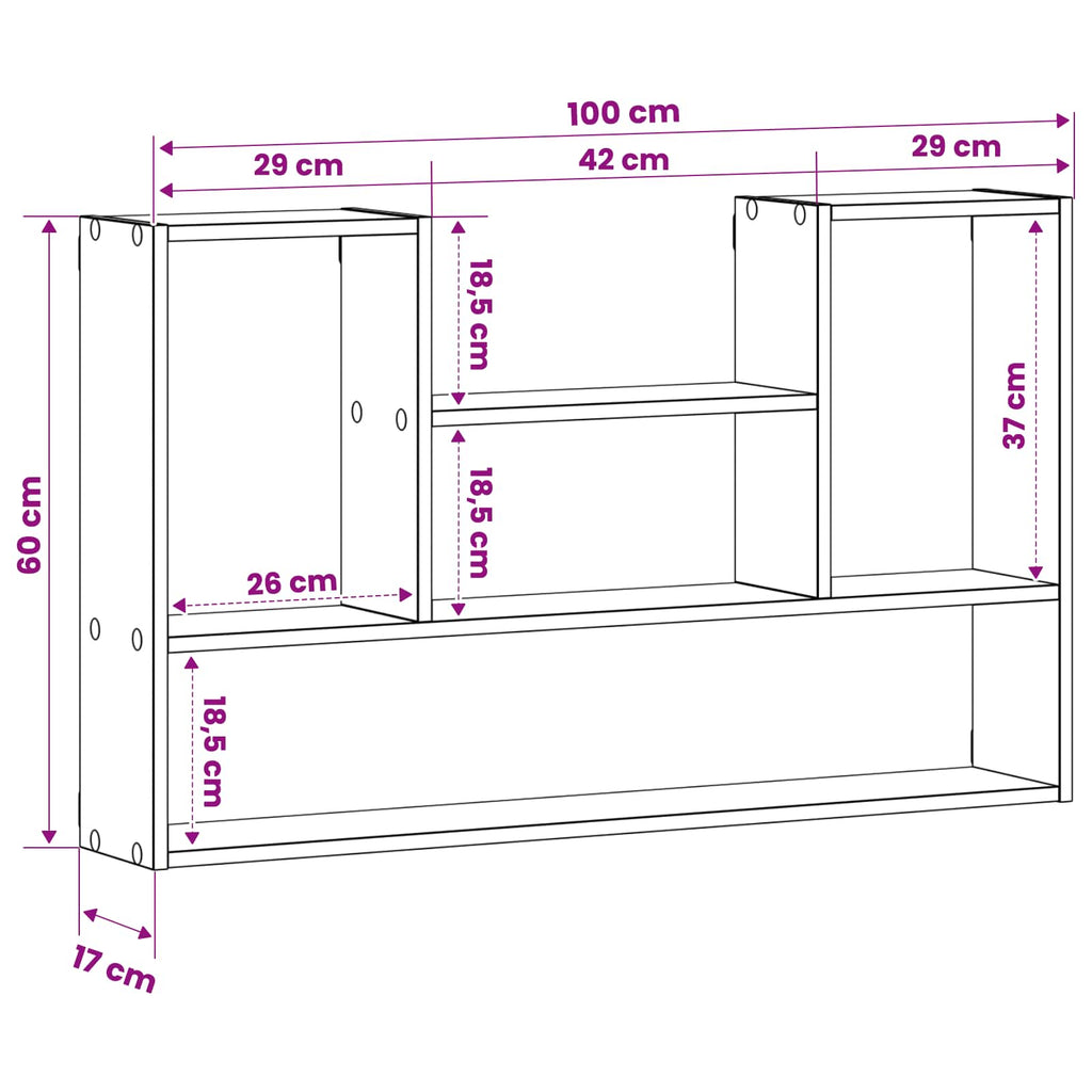 vidaXL Półka ścienna Stare drewno 100 x 17 x 60 cm Drewno inżynieryjne