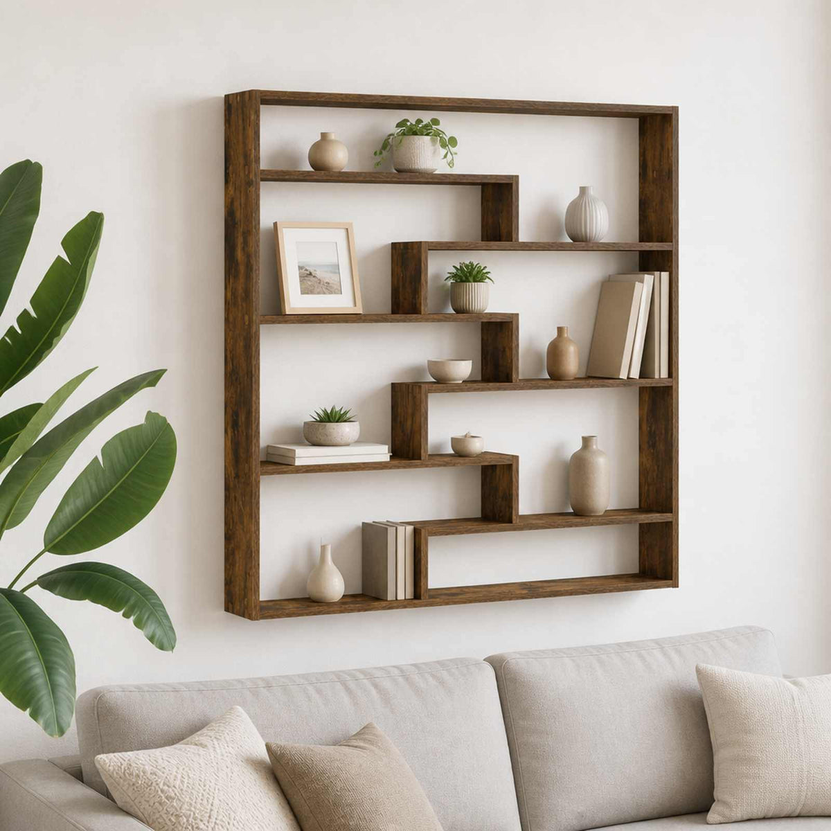 vidaXL Półka ścienna Dąb wędzony 103 x 17 x 102 cm Drewno inżynieryjne