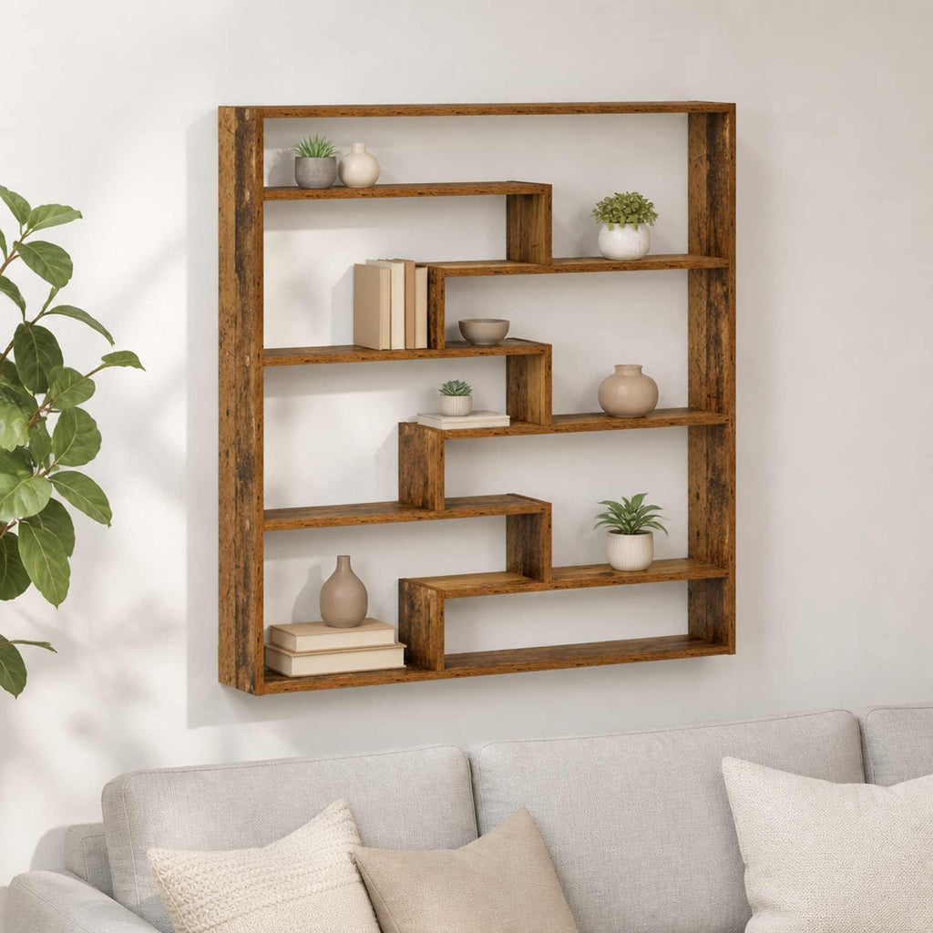 vidaXL Półka ścienna Stare drewno 103 x 17 x 102 cm