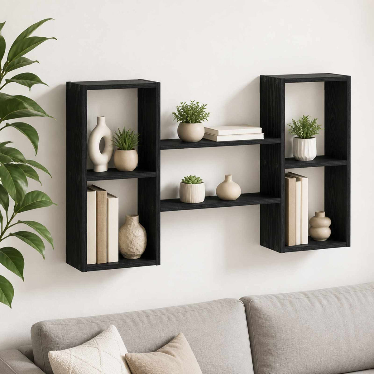 vidaXL Półka ścienna Czarny dąb 102 x 17 x 59 cm Drewno inżynieryjne