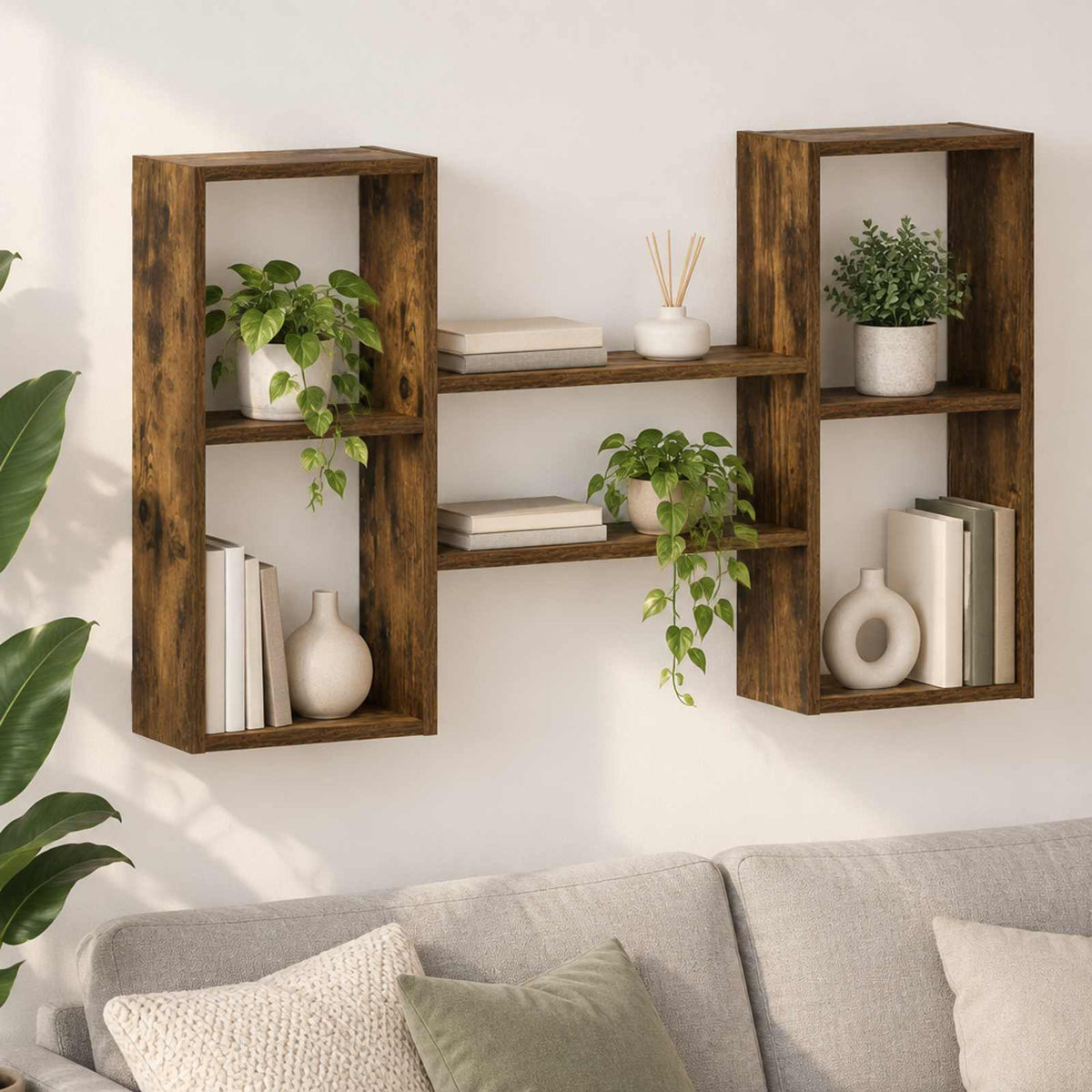 vidaXL Półka ścienna Dąb wędzony 102 x 17 x 59 cm Drewno inżynieryjne