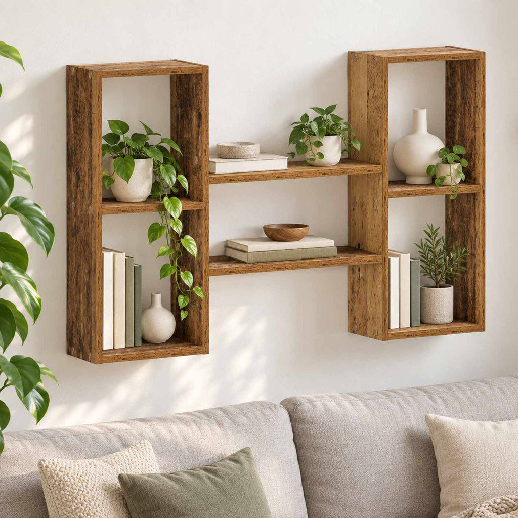 vidaXL Półka ścienna Stare drewno 102 x 17 x 59 cm Drewno inżynieryjne