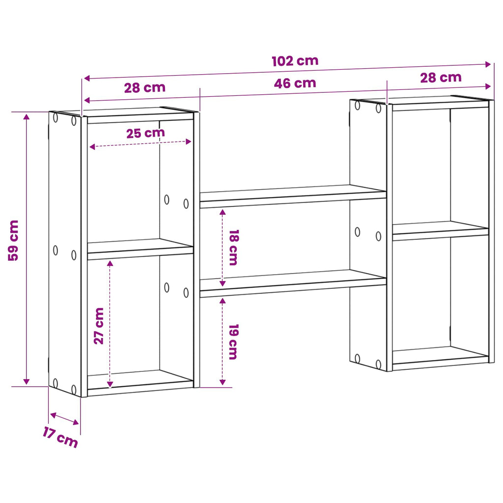 vidaXL Półka ścienna Stare drewno 102 x 17 x 59 cm Drewno inżynieryjne