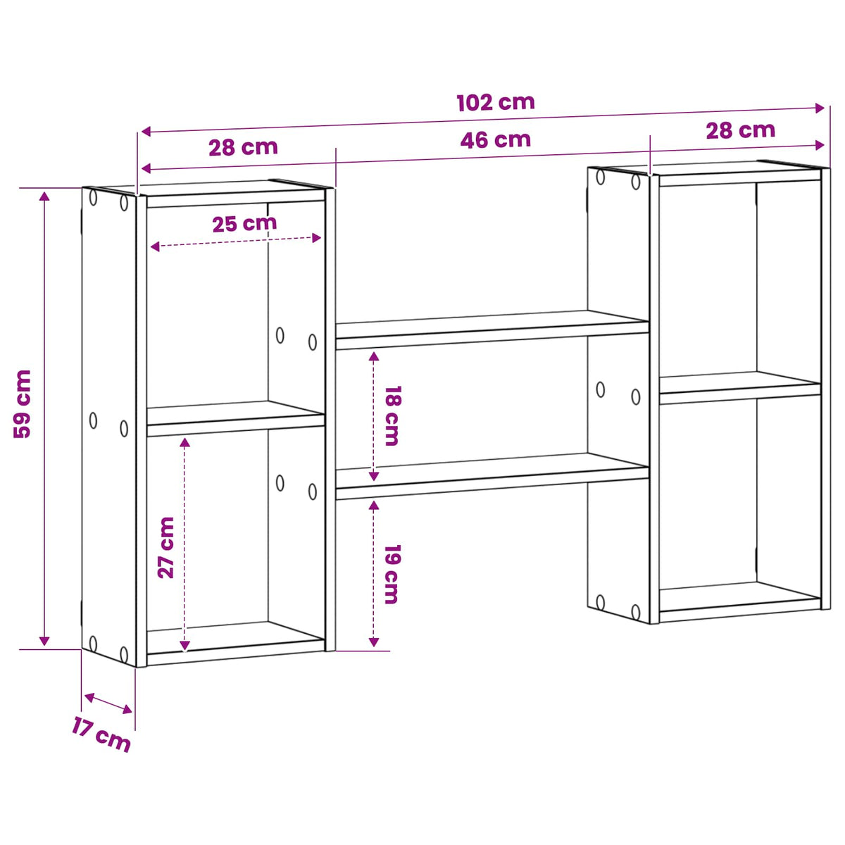 vidaXL Półka ścienna Stare drewno 102 x 17 x 59 cm Drewno inżynieryjne