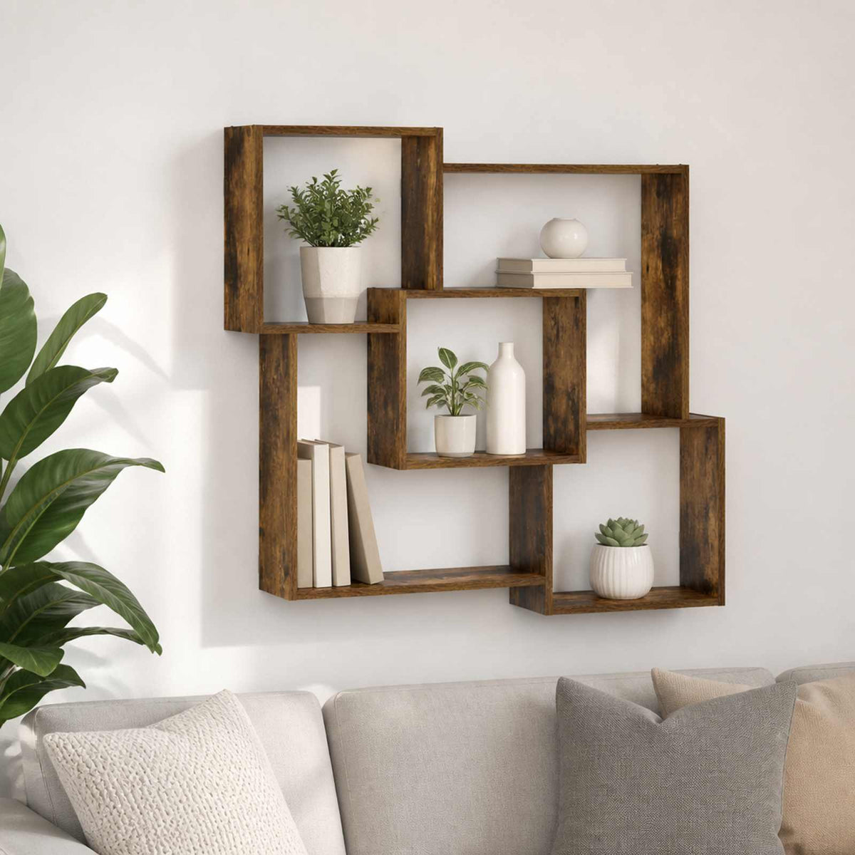 vidaXL Półka ścienna Dąb wędzony 98 x 17 x 91 cm Drewno inżynieryjne
