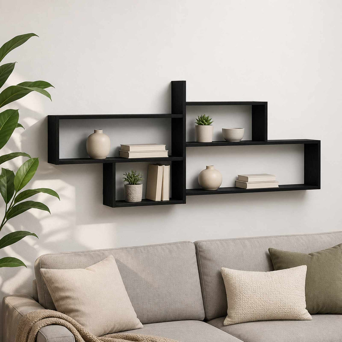 vidaXL Półka ścienna Czarny dąb 168.5 x 17 x 68 cm Drewno inżynieryjne