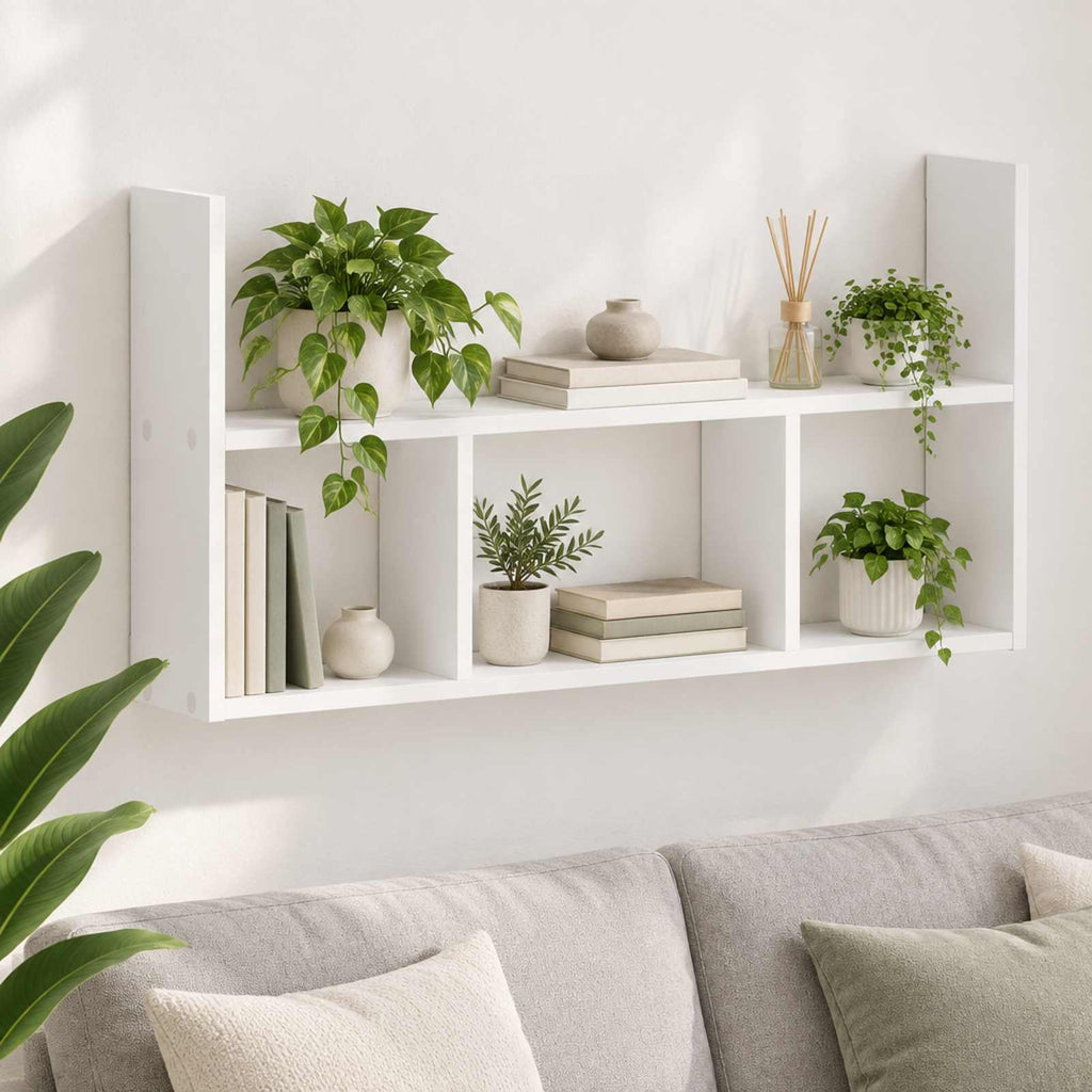 vidaXL Półka ścienna Biały 78.5 x 17 x 45 cm Drewno inżynieryjne