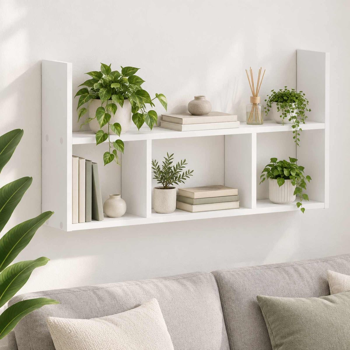 vidaXL Półka ścienna Biały 78.5 x 17 x 45 cm Drewno inżynieryjne