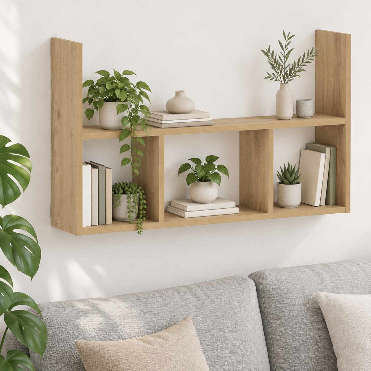 vidaXL Półka ścienna Dąb artisan 78.5 x 17 x 45 cm Drewno inżynieryjne