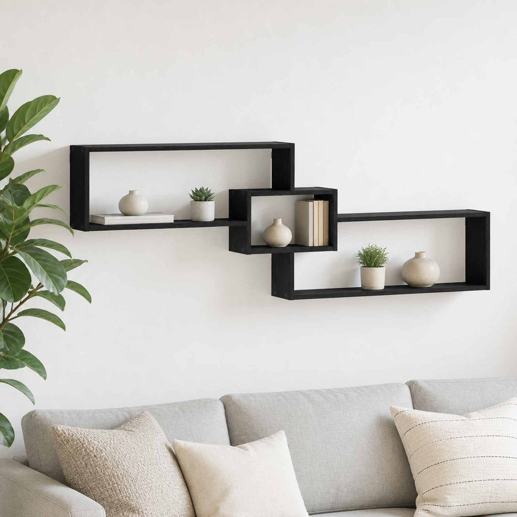 vidaXL Półka ścienna Czarny dąb 158 x 17 x 53 cm Drewno inżynieryjne