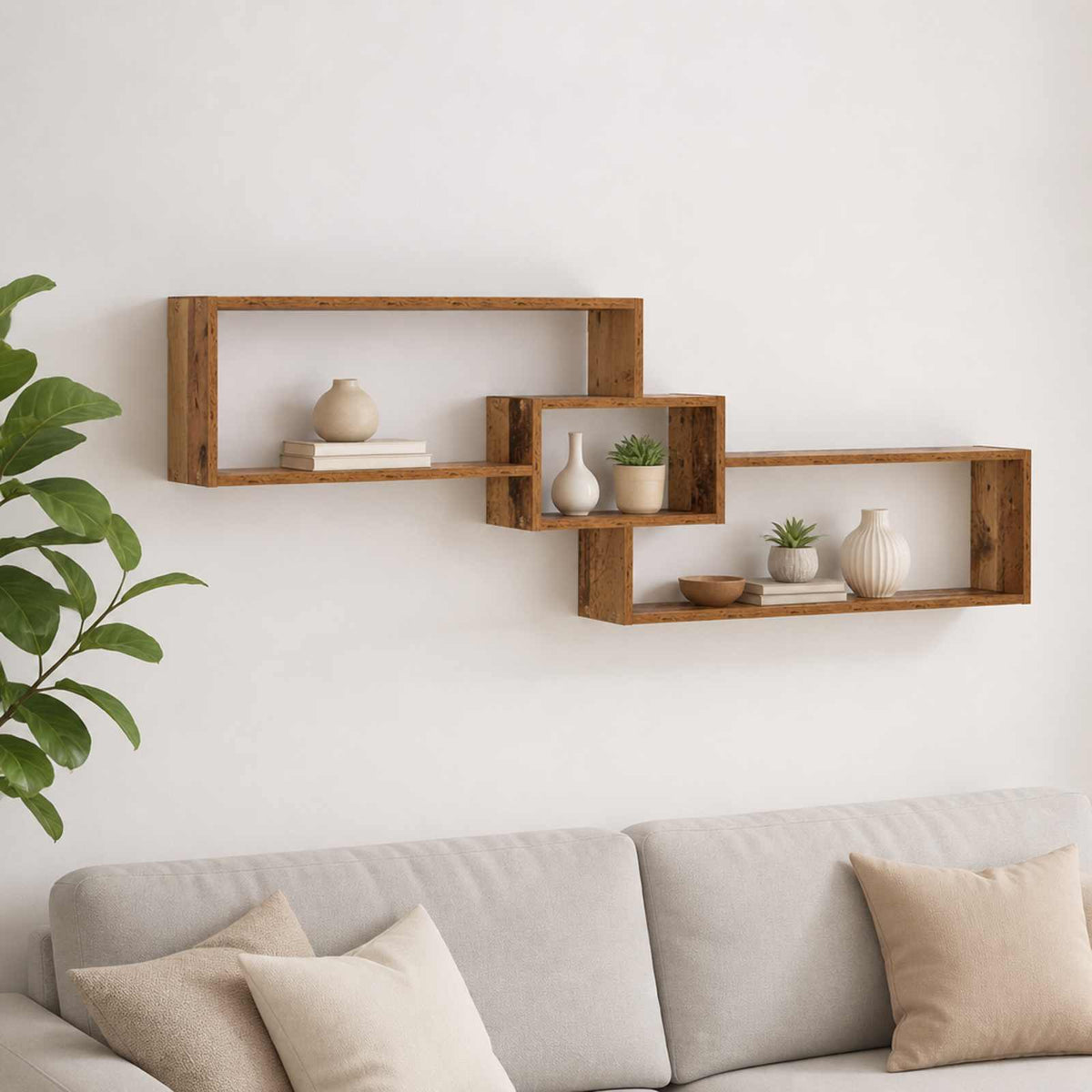 vidaXL Półka ścienna Stare drewno 158 x 17 x 53 cm Drewno inżynieryjne
