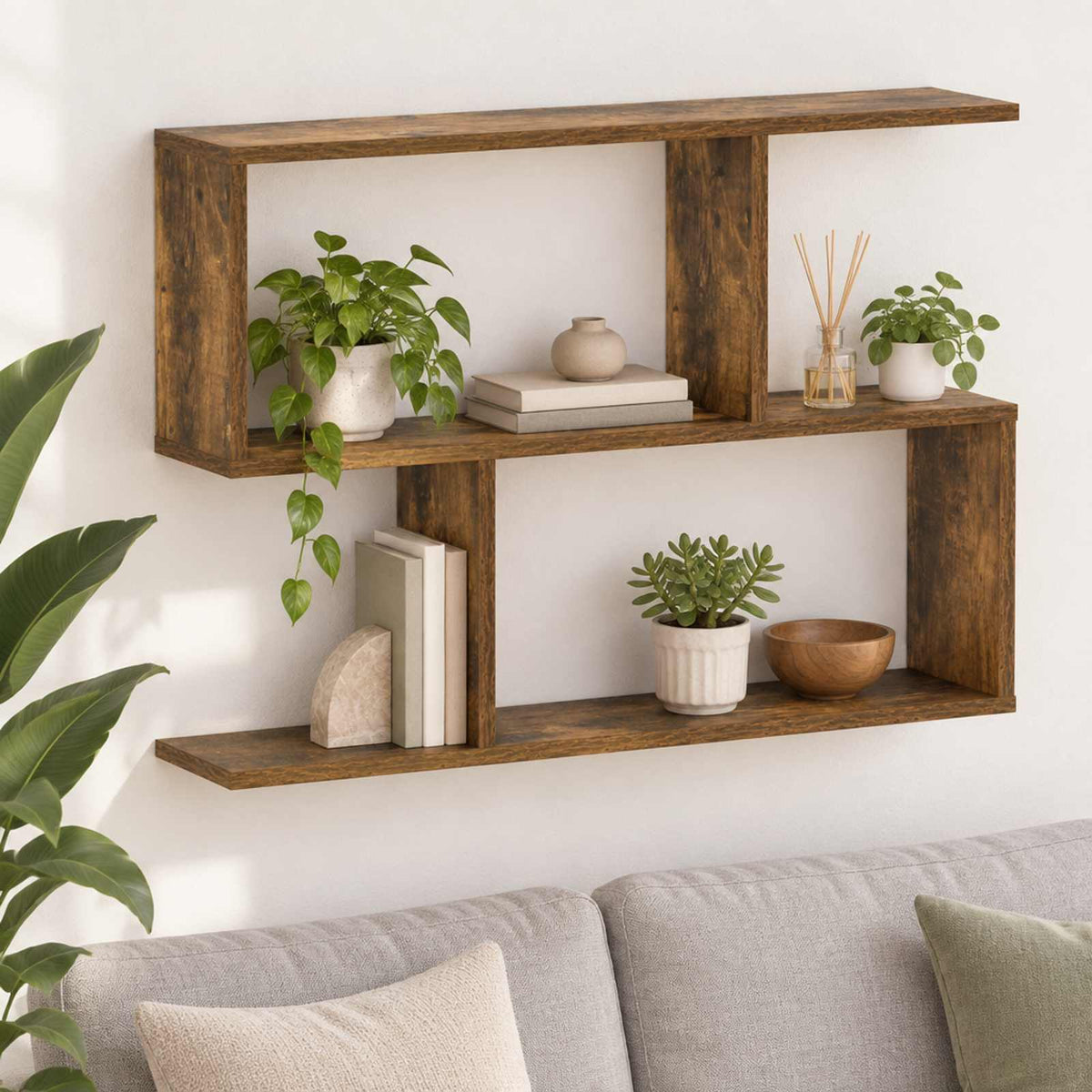vidaXL Półka ścienna Dąb wędzony 72 x 17 x 55,5 cm Drewno inżynieryjne