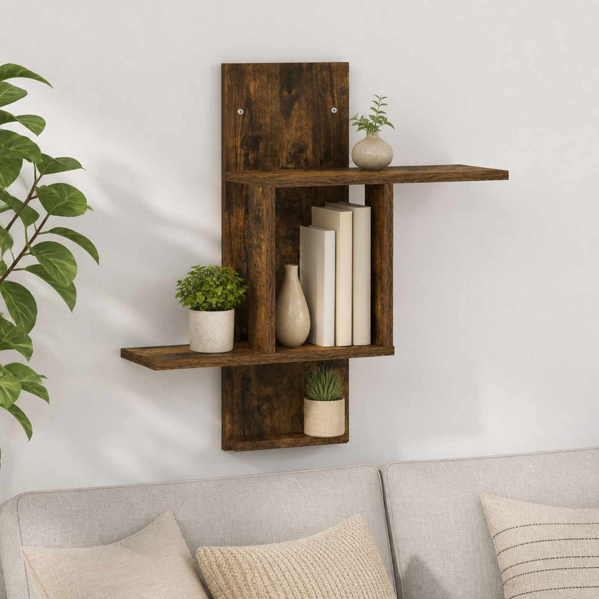 vidaXL Półka ścienna Dąb wędzony 59 x 17 x 63 cm Drewno inżynieryjne