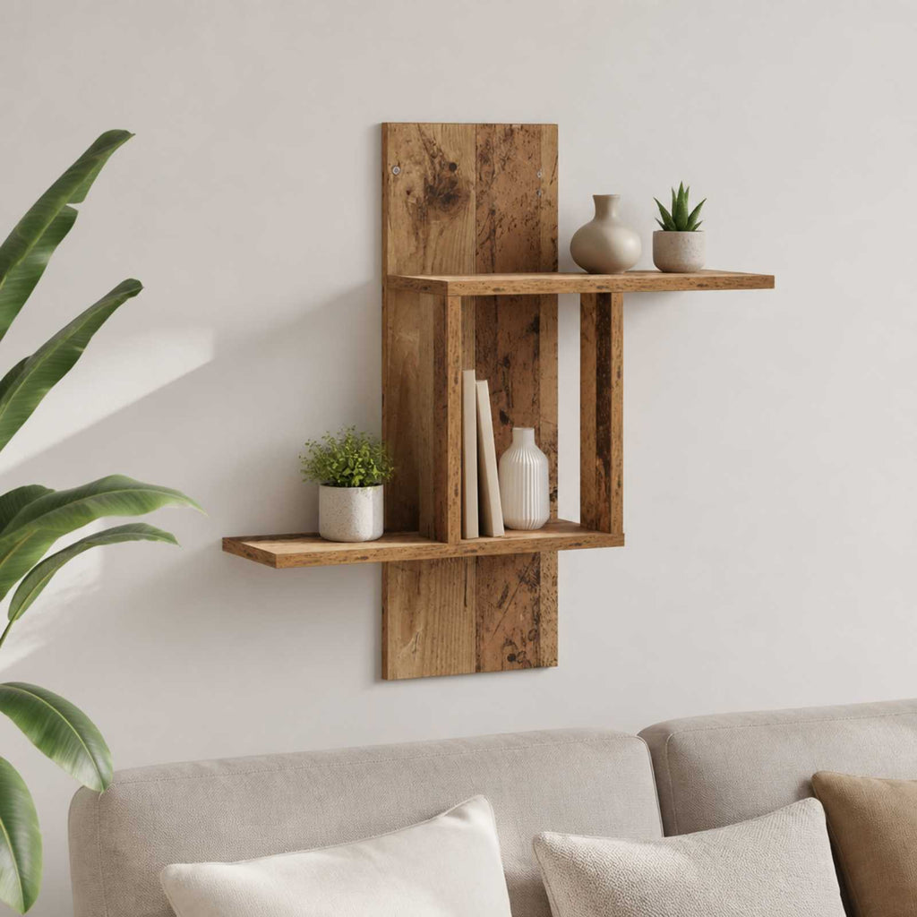 vidaXL Półka ścienna Stare drewno 59 x 17 x 63 cm Drewno inżynieryjne