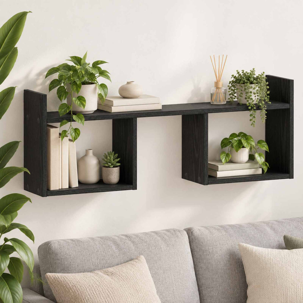 vidaXL Półka ścienna Czarny dąb 90 x 17 x 32 cm Drewno inżynieryjne