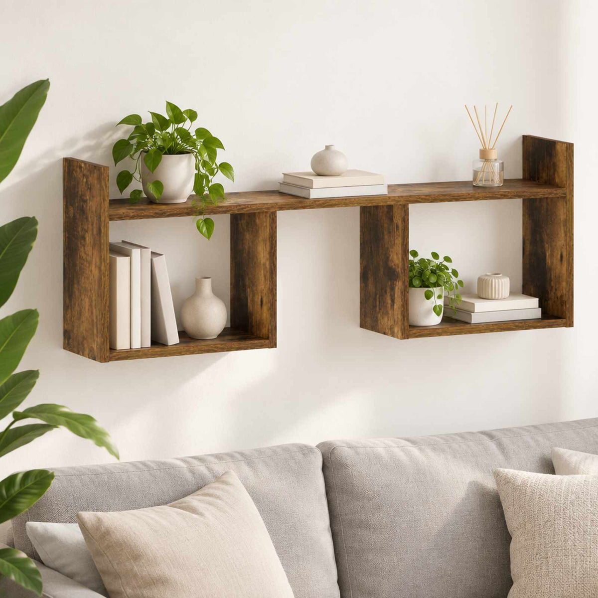 vidaXL Półka ścienna Dąb wędzony 90 x 17 x 32 cm Drewno inżynieryjne