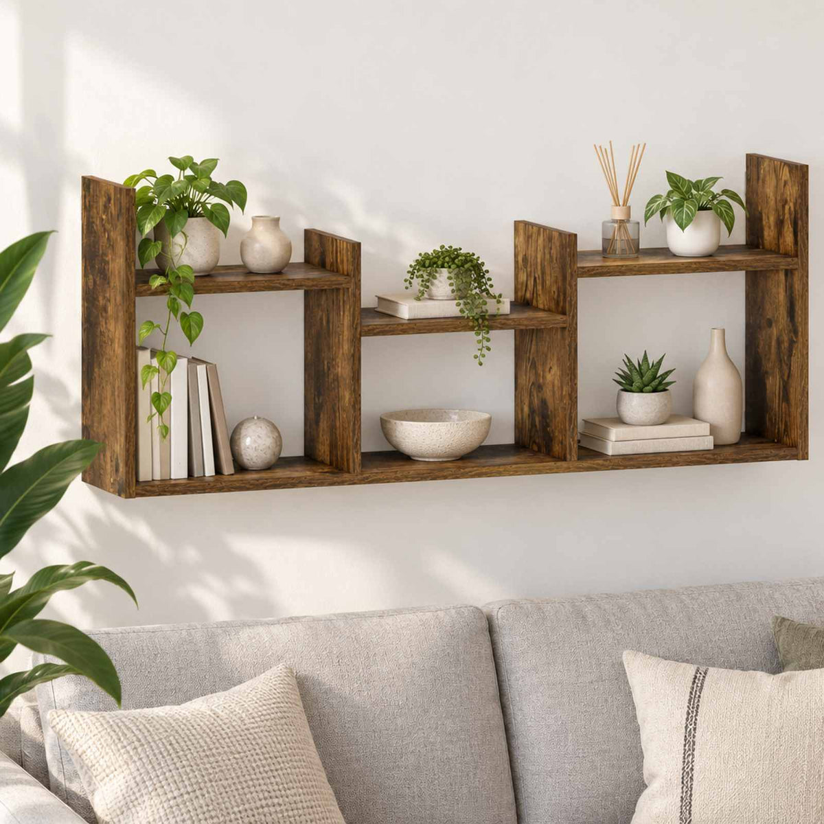 vidaXL Półka ścienna Dąb wędzony 97,5 x 17 x 40 cm Drewno inżynieryjne
