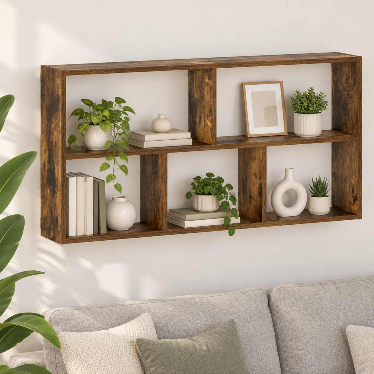 vidaXL Półka ścienna Dąb wędzony 102 x 17 x 50 cm Drewno inżynieryjne