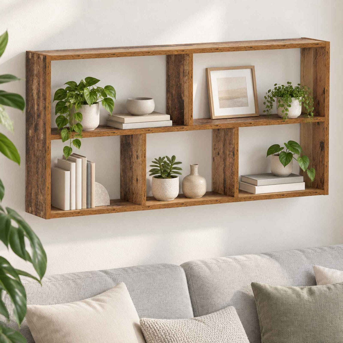 vidaXL Półka ścienna Stare drewno 102 x 17 x 50 cm Drewno inżynieryjne