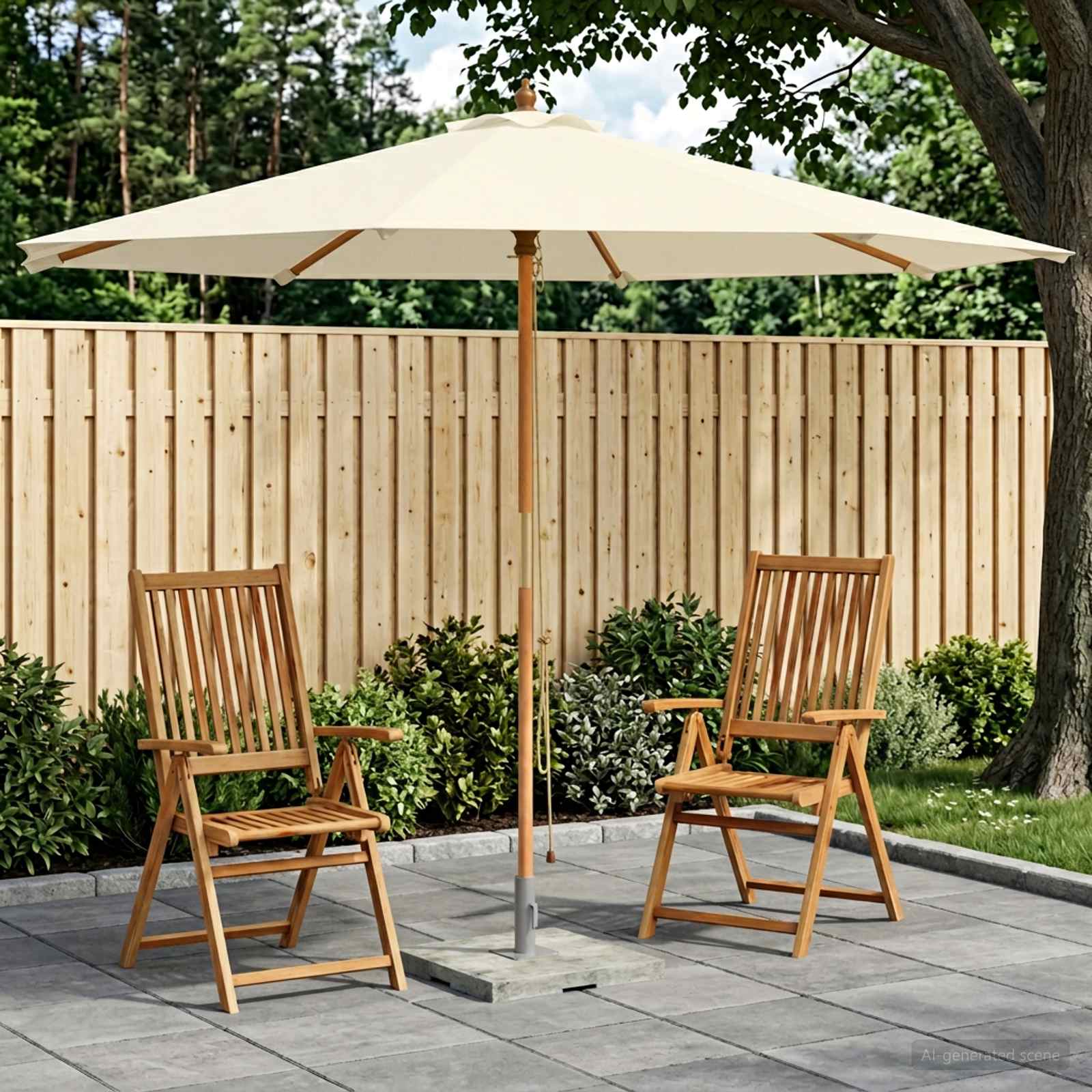 vidaXL Parasolka ogrodowa Ø 300 x 248 cm Lite Drewno Eukaliptusowe