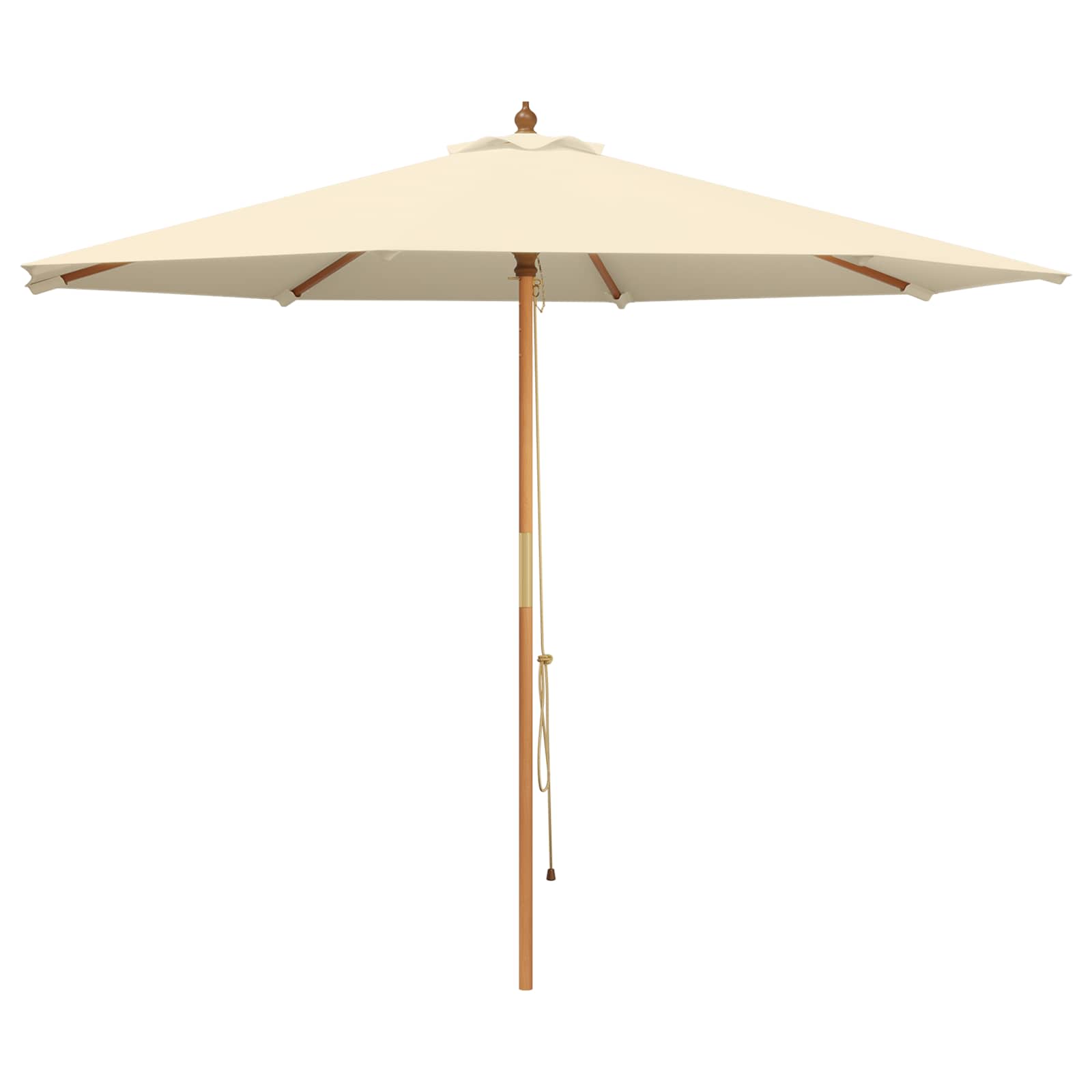 vidaXL Parasolka ogrodowa Ø 300 x 248 cm Lite Drewno Eukaliptusowe