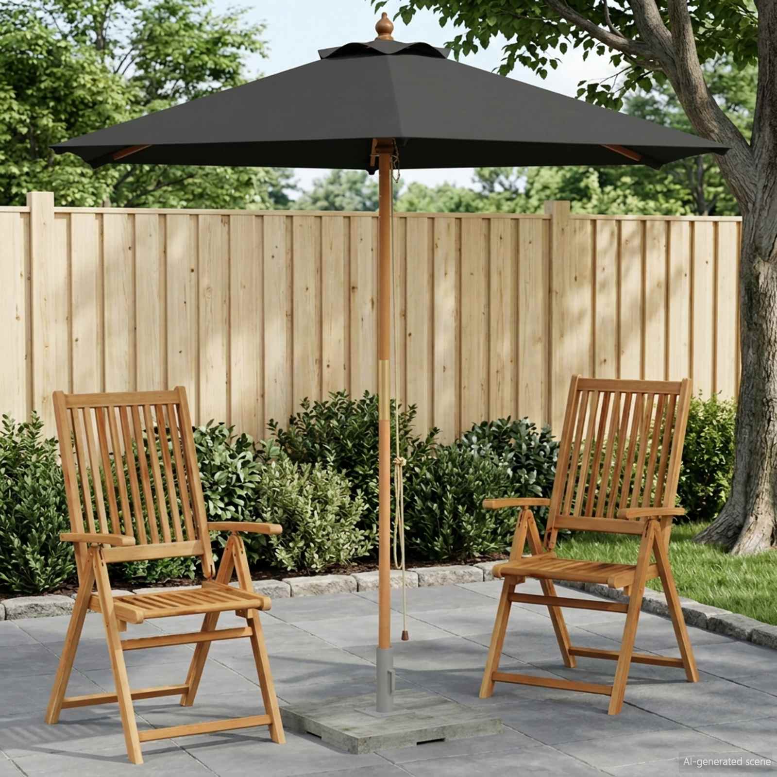 vidaXL Parasolka ogrodowa Ø 240 x 237 cm Lite Drewno Eukaliptusowe