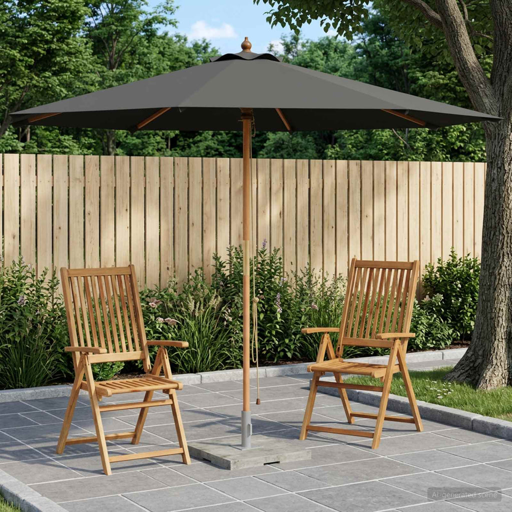 vidaXL Parasolka ogrodowa Ø 300 x 248 cm Lite Drewno Eukaliptusowe