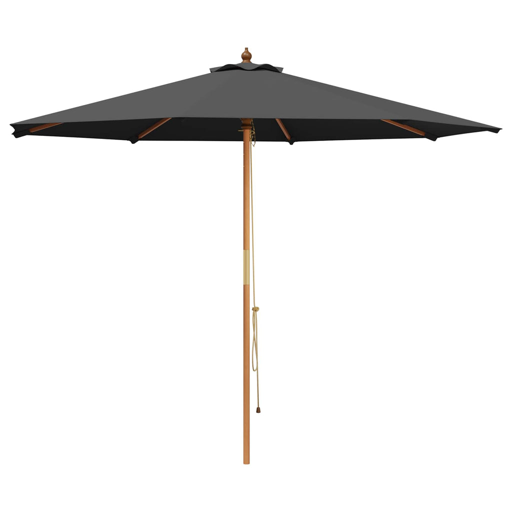 vidaXL Parasolka ogrodowa Ø 300 x 248 cm Lite Drewno Eukaliptusowe